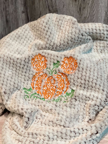 Embroidered Mickey Pumpkin Blanket